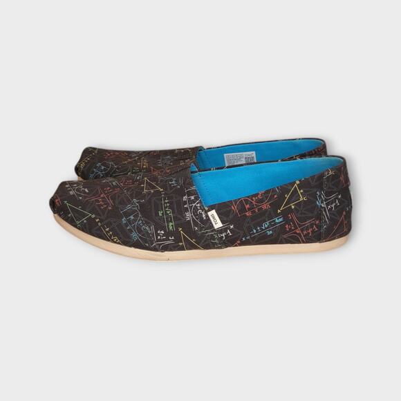 Womens TOMS Alpargata Cloudbound Slip On Shoes Black With Math Print Size 9.5 - Picture 3 of 11